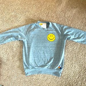 Aviator Nation sweatshirt, Size Small, gray. Smiley face line